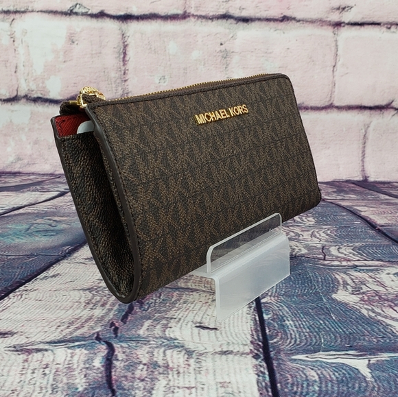 Michael Kors Jet Set Zip Wallet Brown - Picture 2 of 6